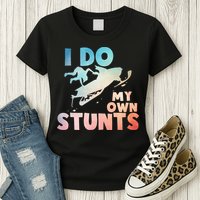 Funny Snowmobile  i do my own stunts  Art For Snow Mobile  Womens T-Shirt