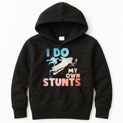 Funny Snowmobile  i do my own stunts  Art For Snow Mobile  Kids Hoodie