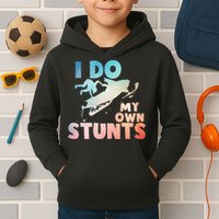 Funny Snowmobile  i do my own stunts  Art For Snow Mobile  Kids Hoodie