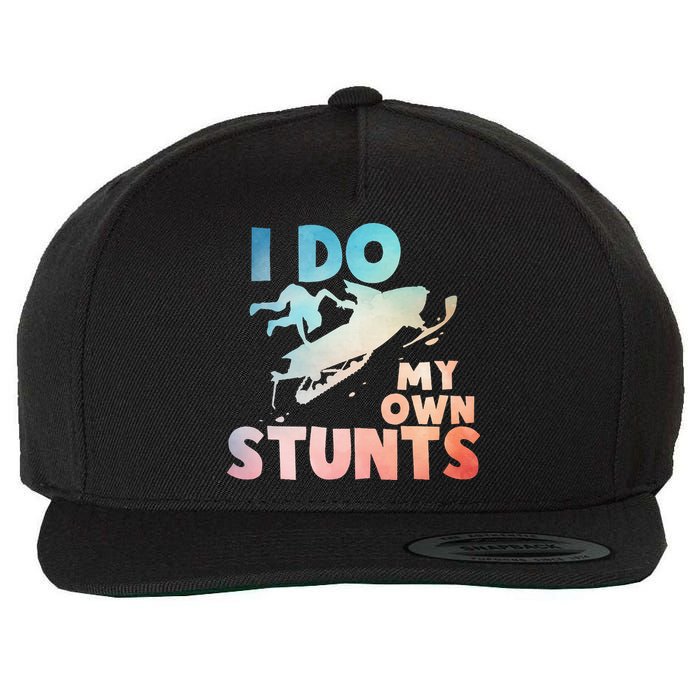 Funny Snowmobile  i do my own stunts  Art For Snow Mobile  Wool Snapback Cap