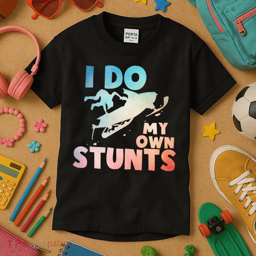 Funny Snowmobile  i do my own stunts  Art For Snow Mobile  Kids T-Shirt