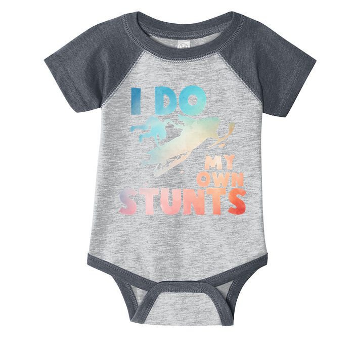 Funny Snowmobile  i do my own stunts  Art For Snow Mobile  Infant Baby Jersey Bodysuit