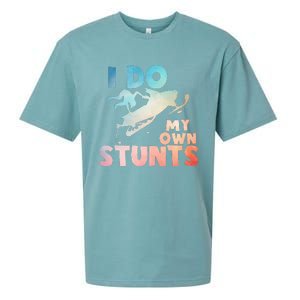 Funny Snowmobile  i do my own stunts  Art For Snow Mobile  Sueded Cloud Jersey T-Shirt