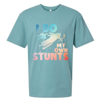Funny Snowmobile  i do my own stunts  Art For Snow Mobile  Sueded Cloud Jersey T-Shirt