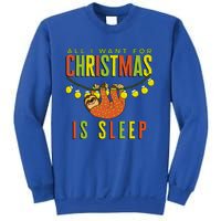 Funny Sloth In Pajamas All I Want For Christmas Is Sleep Cute Gift Sweatshirt