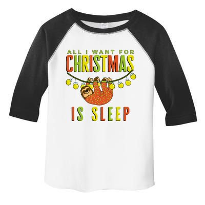 Funny Sloth In Pajamas All I Want For Christmas Is Sleep Cute Gift Toddler Fine Jersey T-Shirt