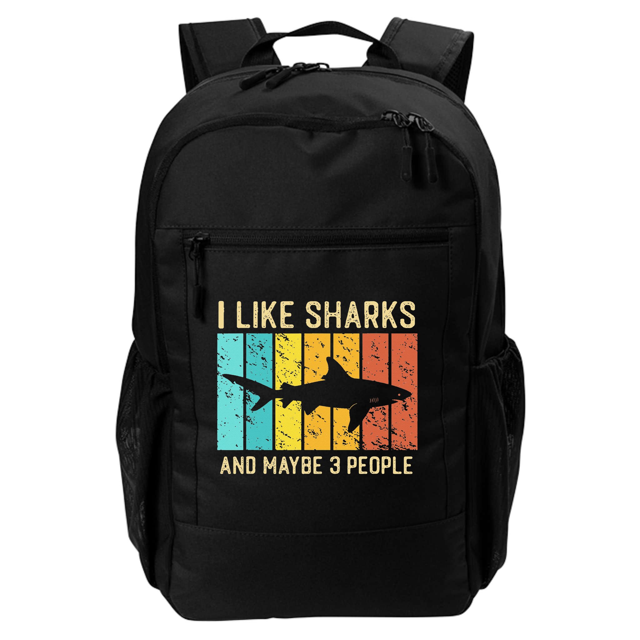Funny Shark I Like Shark And Maybe 3 People Retro Vintage Backpack