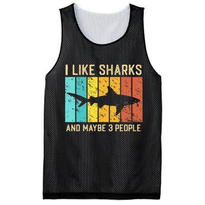 Funny Shark I Like Shark And Maybe 3 People Retro Vintage Mesh Reversible Basketball Jersey Tank