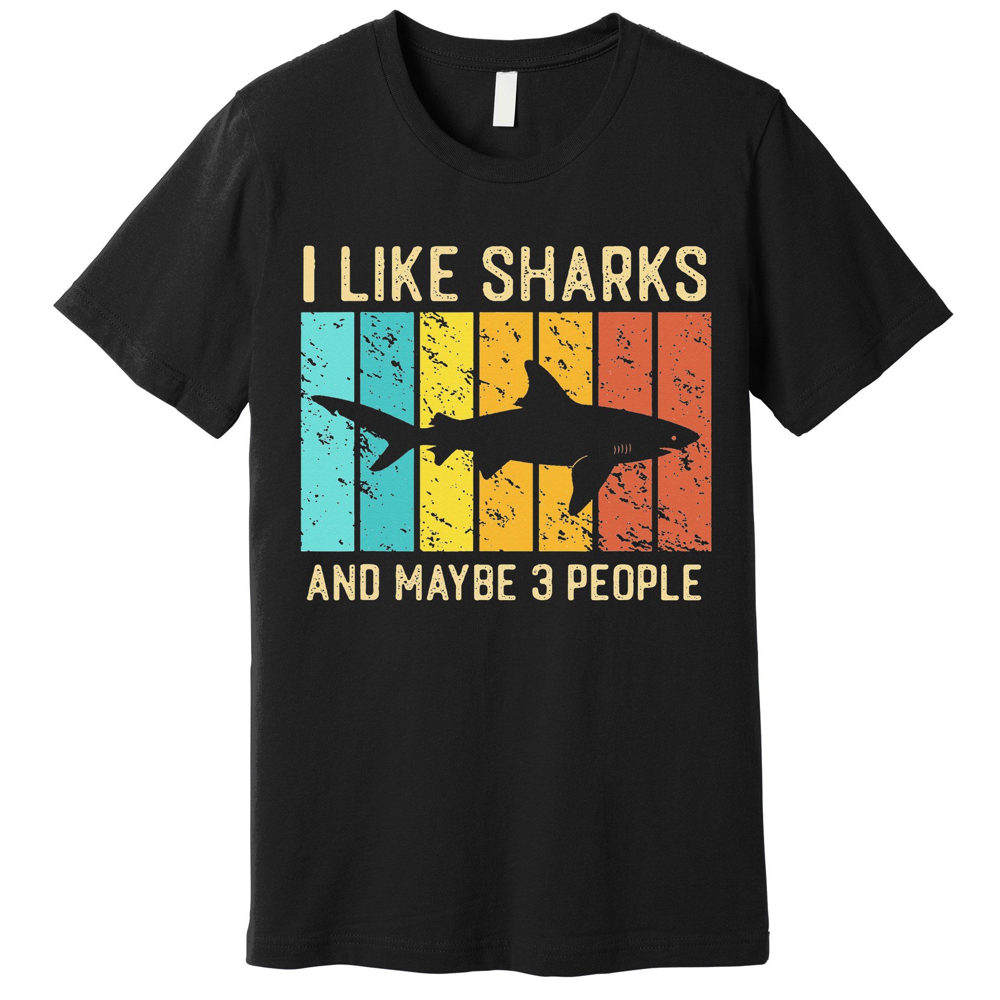 Funny Shark I Like Shark And Maybe 3 People Retro Vintage Premium T-Shirt