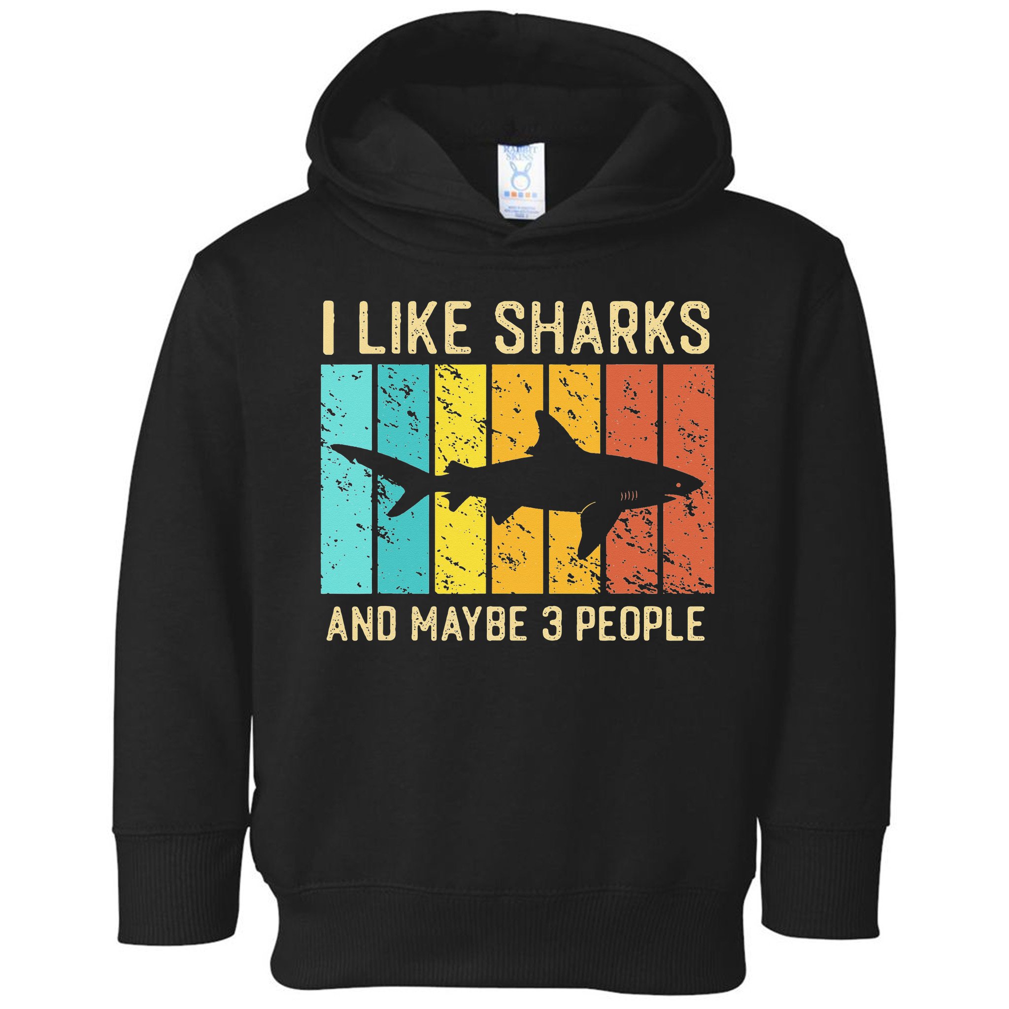 Funny Shark I Like Shark And Maybe 3 People Retro Vintage Toddler Hoodie