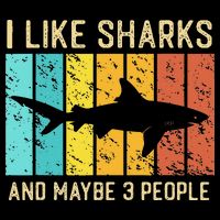 Funny Shark I Like Shark And Maybe 3 People Retro Vintage Womens T-Shirt