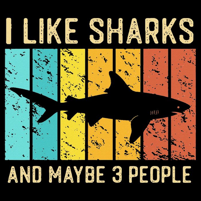 Funny Shark I Like Shark And Maybe 3 People Retro Vintage Womens T-Shirt