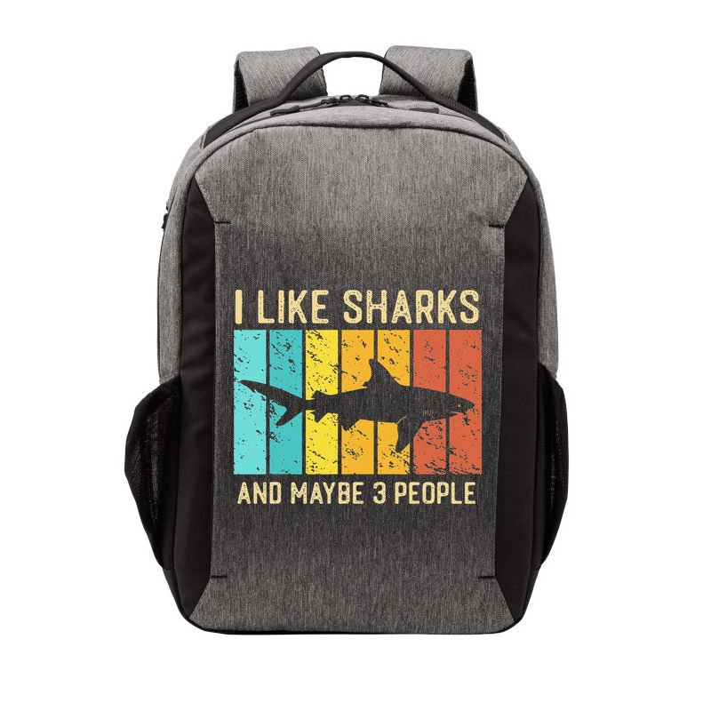 Funny Shark I Like Shark And Maybe 3 People Retro Vintage Vector Backpack