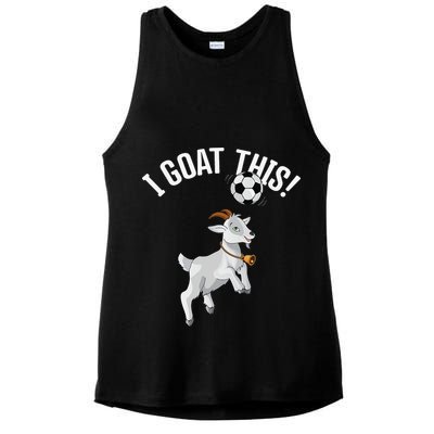 Funny Soccer I Goat this Ball for Goat Lover & Soccer Player Ladies PosiCharge Tri-Blend Wicking Tank