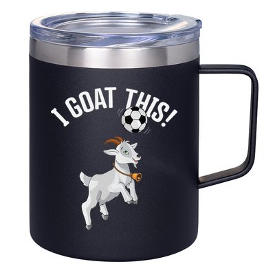 Funny Soccer I Goat this Ball for Goat Lover & Soccer Player 12oz Stainless Steel Coffee Mug