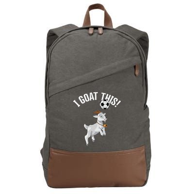 Funny Soccer I Goat this Ball for Goat Lover & Soccer Player Cotton Canvas Backpack