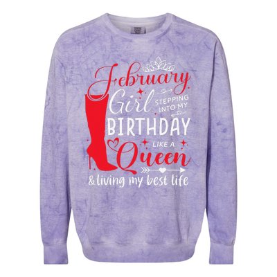 February Stepping into My Birthday Aquarius Queen Colorblast Crewneck Sweatshirt