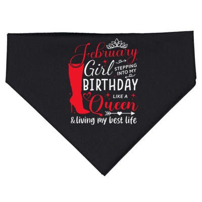 February Stepping into My Birthday Aquarius Queen USA-Made Doggie Bandana