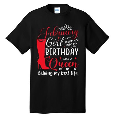 February Stepping into My Birthday Aquarius Queen Tall T-Shirt