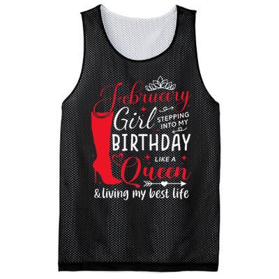 February Stepping into My Birthday Aquarius Queen Mesh Reversible Basketball Jersey Tank