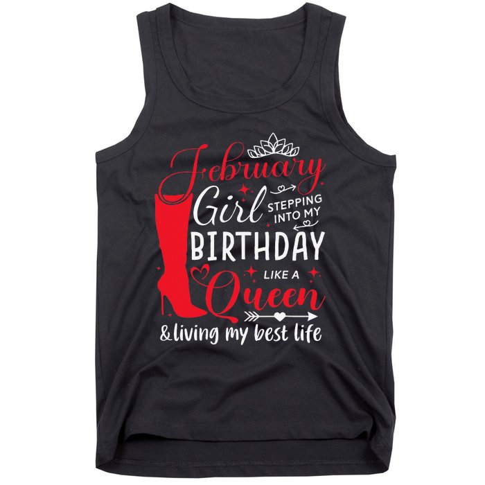 February Stepping into My Birthday Aquarius Queen Tank Top