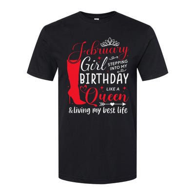 February Stepping into My Birthday Aquarius Queen Softstyle® CVC T-Shirt