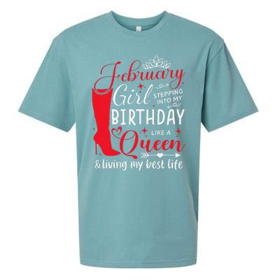 February Stepping into My Birthday Aquarius Queen Sueded Cloud Jersey T-Shirt