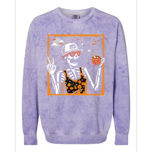 Funny Skeleton Ing Coffee Mug Halloween Peace Sign Funny Gift Colorblast Crewneck Sweatshirt