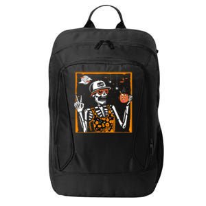 Funny Skeleton Ing Coffee Mug Halloween Peace Sign Funny Gift City Backpack