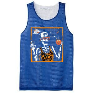 Funny Skeleton Ing Coffee Mug Halloween Peace Sign Funny Gift Mesh Reversible Basketball Jersey Tank