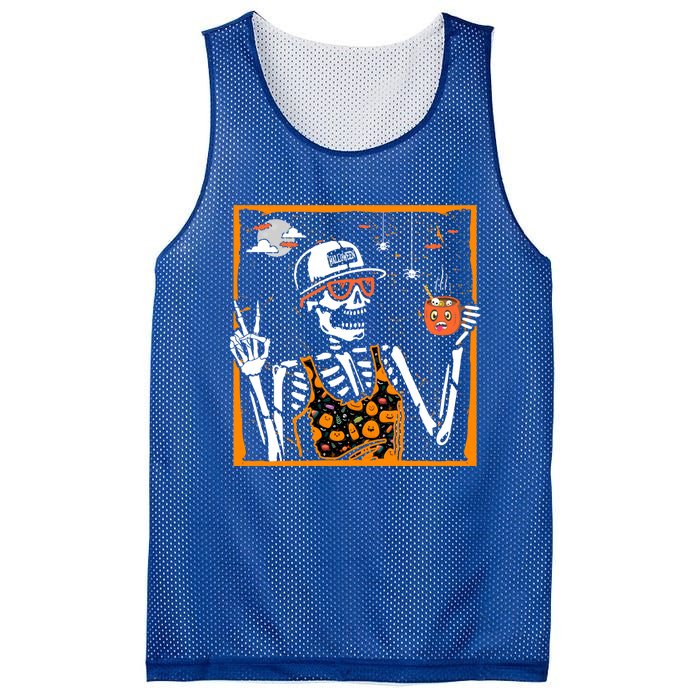 Funny Skeleton Ing Coffee Mug Halloween Peace Sign Funny Gift Mesh Reversible Basketball Jersey Tank