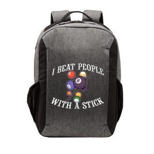 Funny Sport I Beat People With A Stick Billiards Ball Pool Gift Vector Backpack