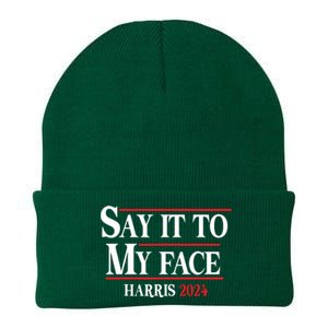 Funny Say It To My Face Kamalaharris 2024 Knit Cap Winter Beanie