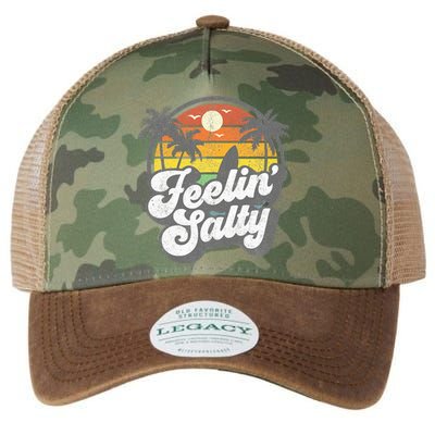 Feeling Salty Island Vacation Surfing Palm Legacy Tie Dye Trucker Hat