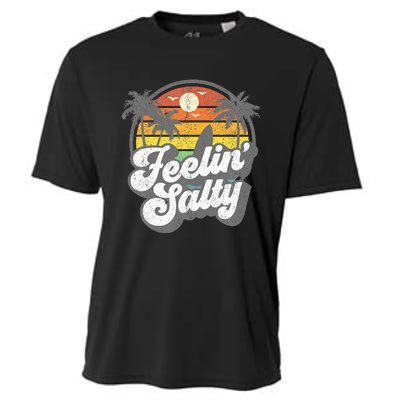 Feeling Salty Island Vacation Surfing Palm Cooling Performance Crew T-Shirt