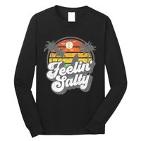 Feeling Salty Island Vacation Surfing Palm Long Sleeve Shirt