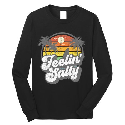 Feeling Salty Island Vacation Surfing Palm Long Sleeve Shirt