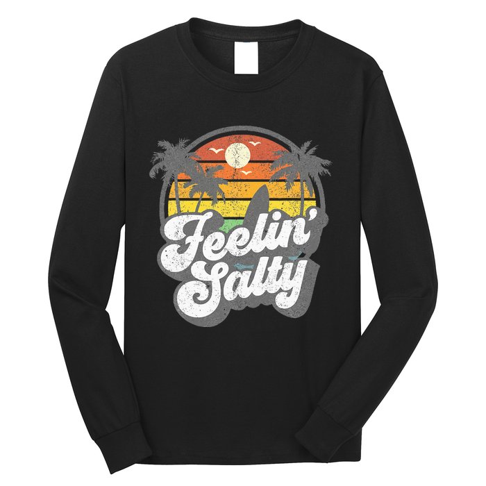 Feeling Salty Island Vacation Surfing Palm Long Sleeve Shirt