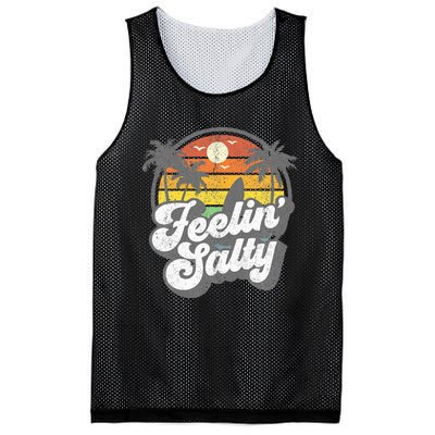 Feeling Salty Island Vacation Surfing Palm Mesh Reversible Basketball Jersey Tank