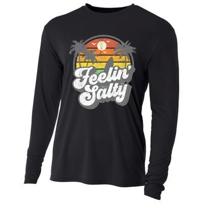 Feeling Salty Island Vacation Surfing Palm Cooling Performance Long Sleeve Crew