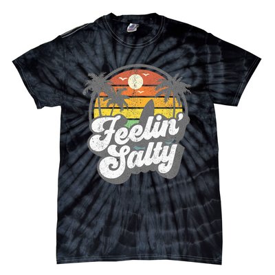 Feeling Salty Island Vacation Surfing Palm Tie-Dye T-Shirt