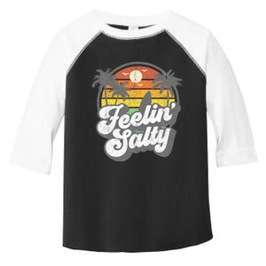 Feeling Salty Island Vacation Surfing Palm Toddler Fine Jersey T-Shirt