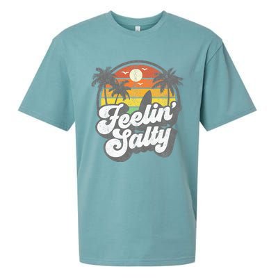 Feeling Salty Island Vacation Surfing Palm Sueded Cloud Jersey T-Shirt