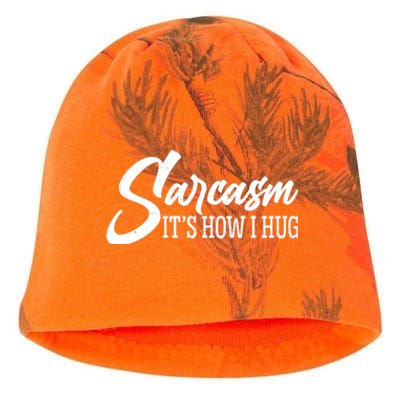 Funny Sarcasm It's How I Hug Kati - Camo Knit Beanie