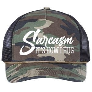 Funny Sarcasm It's How I Hug Retro Rope Trucker Hat Cap