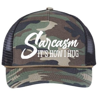 Funny Sarcasm It's How I Hug Retro Rope Trucker Hat Cap