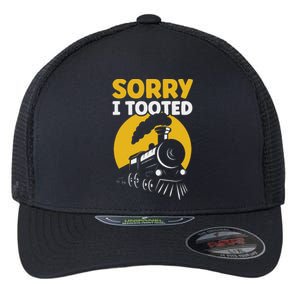 Funny Sorry I Tooted Railroad Train Lover Flexfit Unipanel Trucker Cap