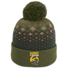 Funny Sorry I Tooted Railroad Train Lover The Baniff Cuffed Pom Beanie