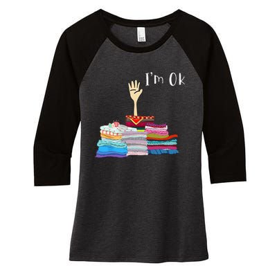 Funny Sewing I'm Ok Hand Sewing Lovers Women's Tri-Blend 3/4-Sleeve Raglan Shirt