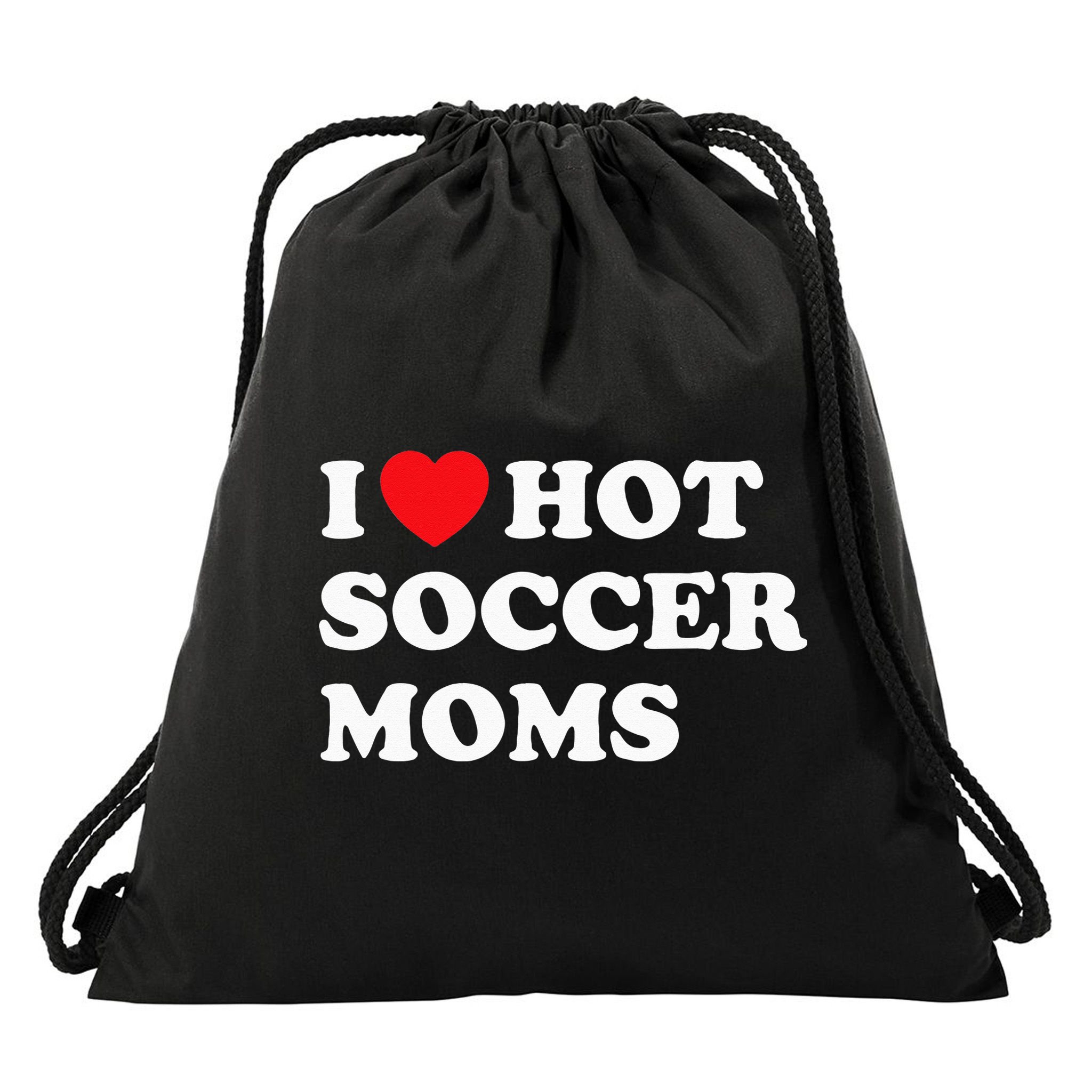 Funny Soccer I Love Hot Soccer Moms Drawstring Bag
